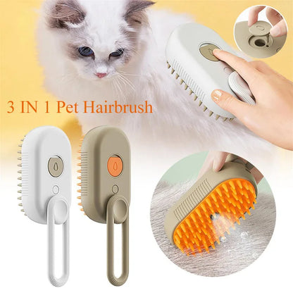 3 in 1 Pet Spa Grooming Brush - Gently Removes Loose Fur, Cleans and Massages Dogs & Cats