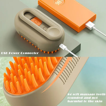 3 in 1 Pet Spa Grooming Brush - Gently Removes Loose Fur, Cleans and Massages Dogs & Cats