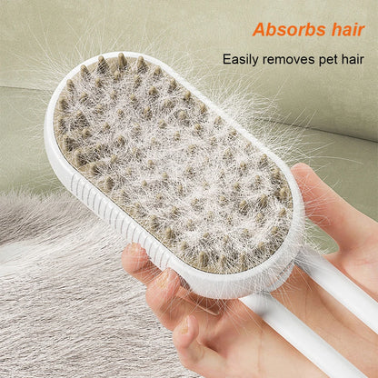3 in 1 Pet Spa Grooming Brush - Gently Removes Loose Fur, Cleans and Massages Dogs & Cats