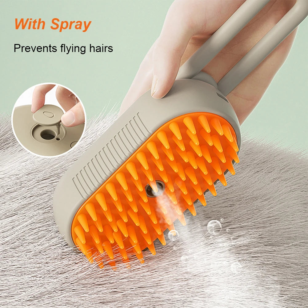 3 in 1 Pet Spa Grooming Brush - Gently Removes Loose Fur, Cleans and Massages Dogs & Cats