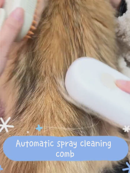 3 in 1 Pet Spa Grooming Brush - Gently Removes Loose Fur, Cleans and Massages Dogs & Cats